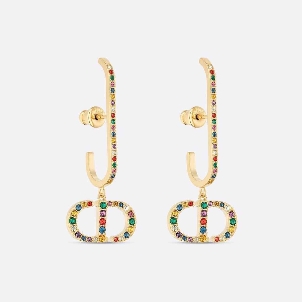 Dior 30 Montaigne Crystals 18K Gold Earrings