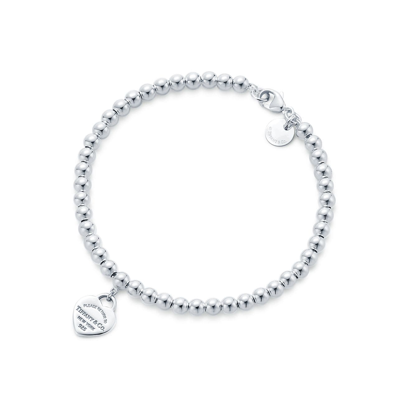 Tiffany Return to Blue Heart Tag Bead 18K Gold Bracelet
