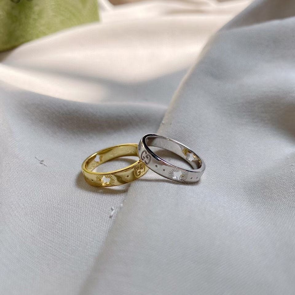 Gucci Double 18K White Gold Ring