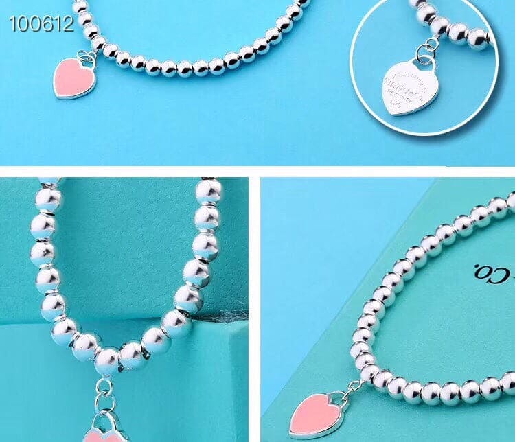 Tiffany Return to Pink Heart Tag Bead 18K Gold Bracelet