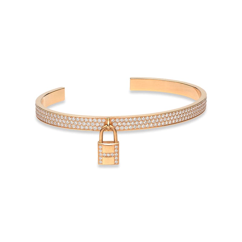 Hermes Kelly Clochette Diamond 18K Gold Bracelet