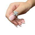 Aster Fidget Ring - Adjustable Sterling Silver 4 Petal Diamante Spinning Flower for Anxiety