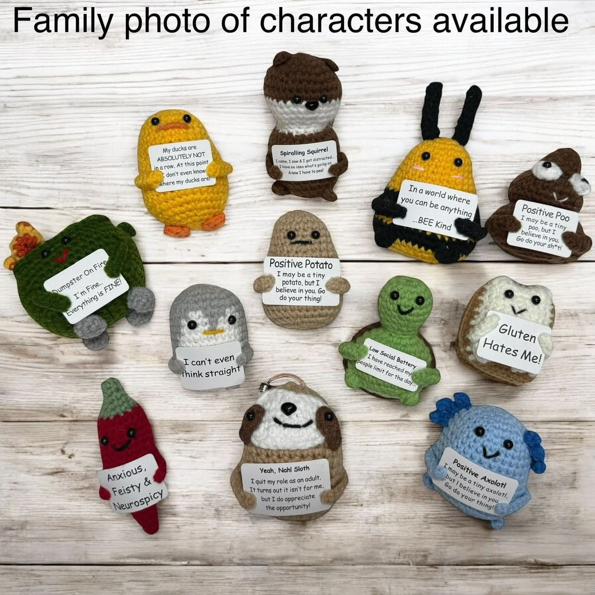 Ducks NOT In A Row - Mini Hand Crochet Plush Support