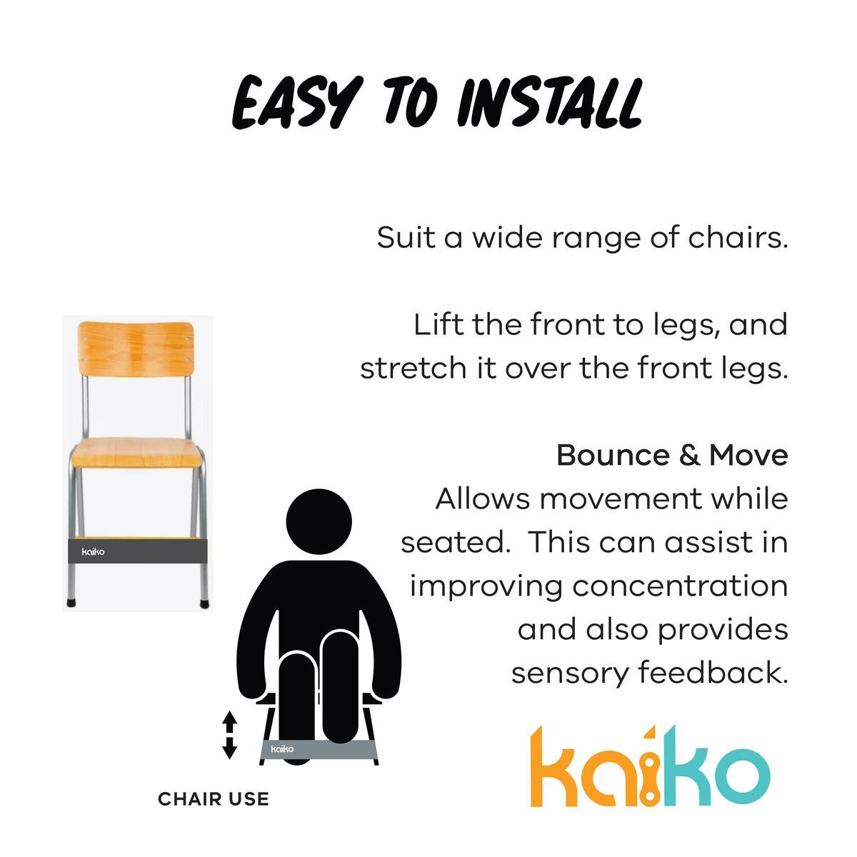 Exercise & Sensory Foot Chair Band Set  - 3 Resistance Levels