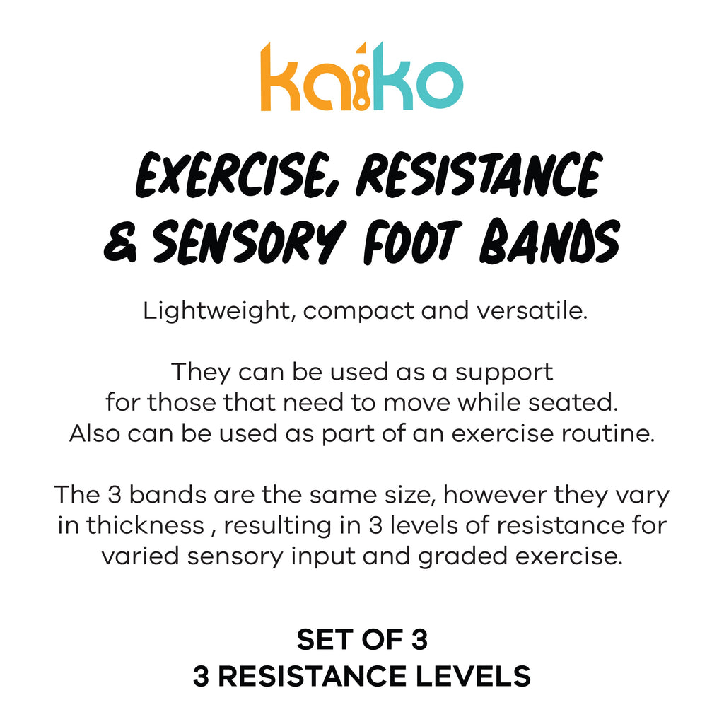 Exercise & Sensory Foot Chair Band Set  - 3 Resistance Levels