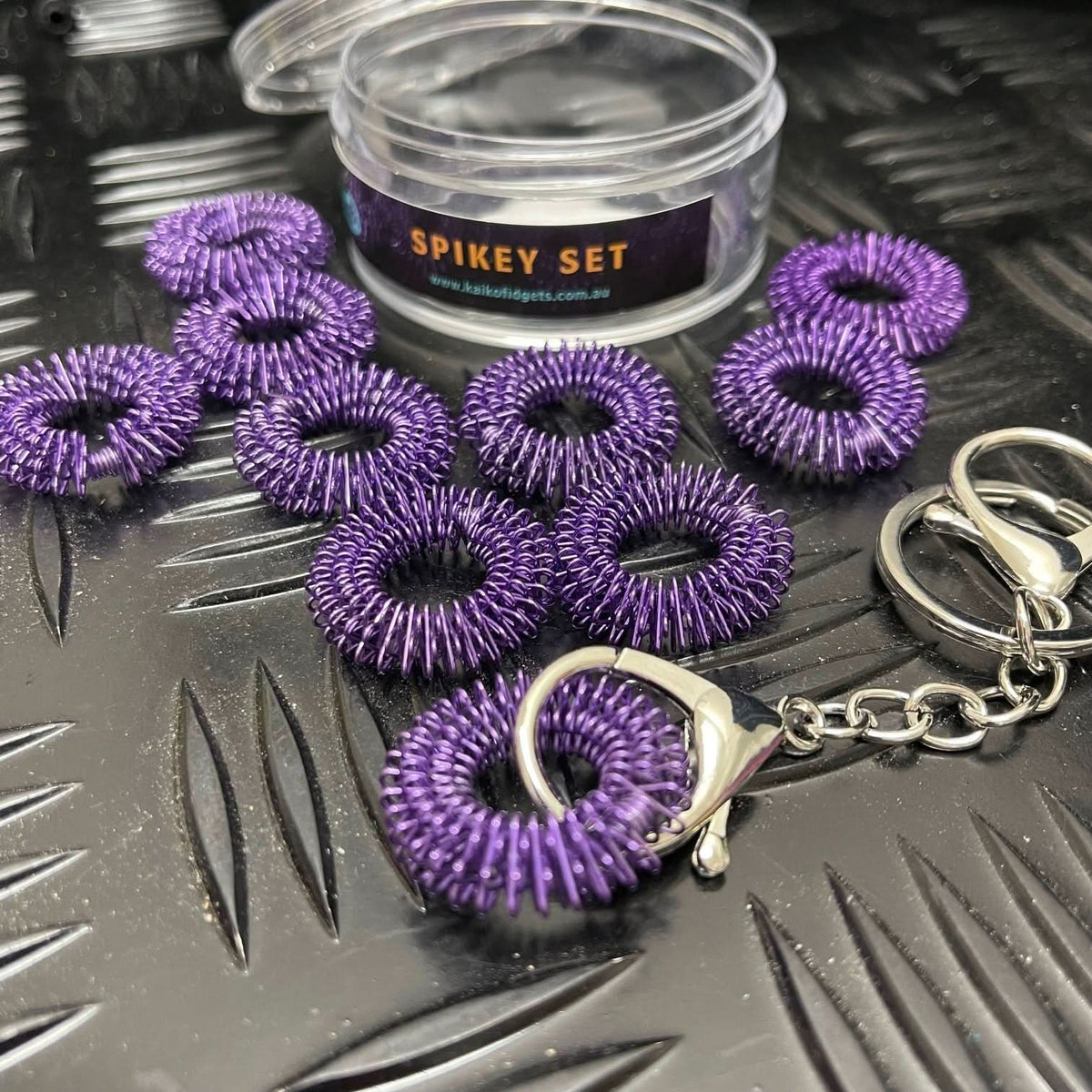 Finger Spikey Set of 10 - includes Fidget Keyring