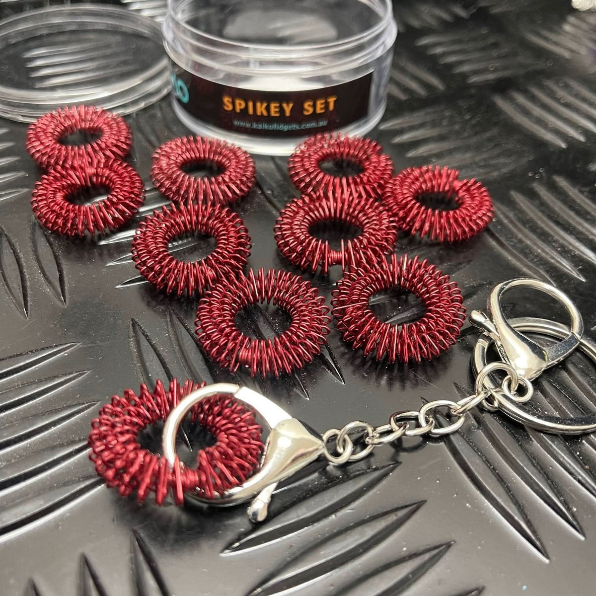 Finger Spikey Set of 10 - includes Fidget Keyring