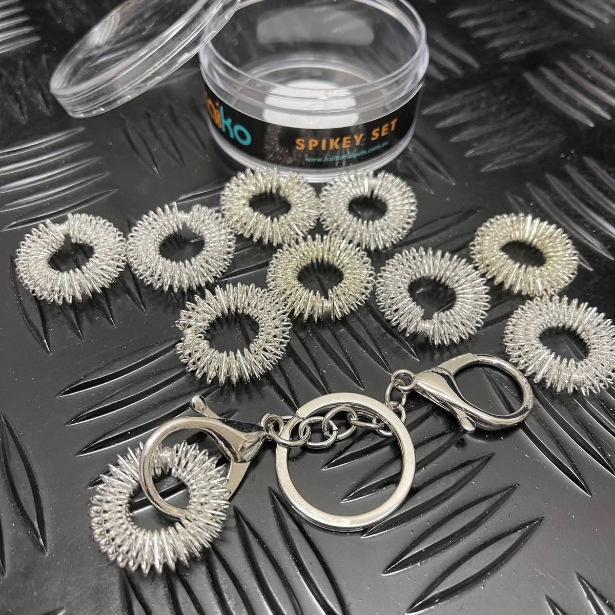 Finger Spikey Set of 10 - includes Fidget Keyring