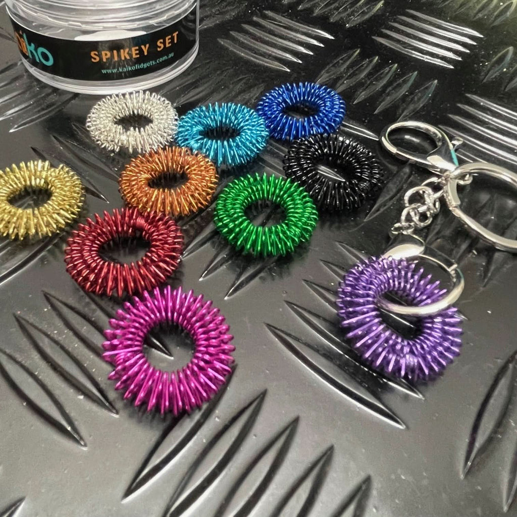 Finger Spikey Set of 10 - includes Fidget Keyring