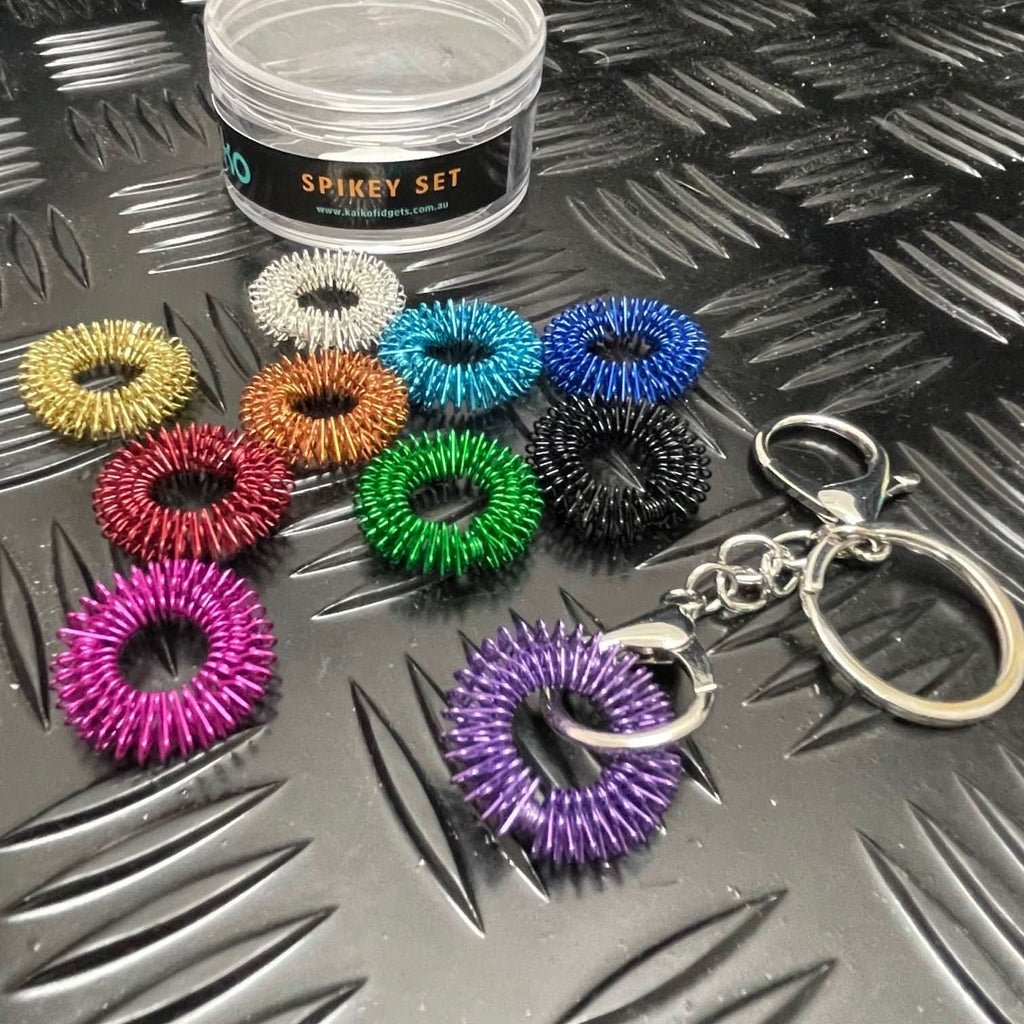 Finger Spikey Set of 10 - includes Fidget Keyring