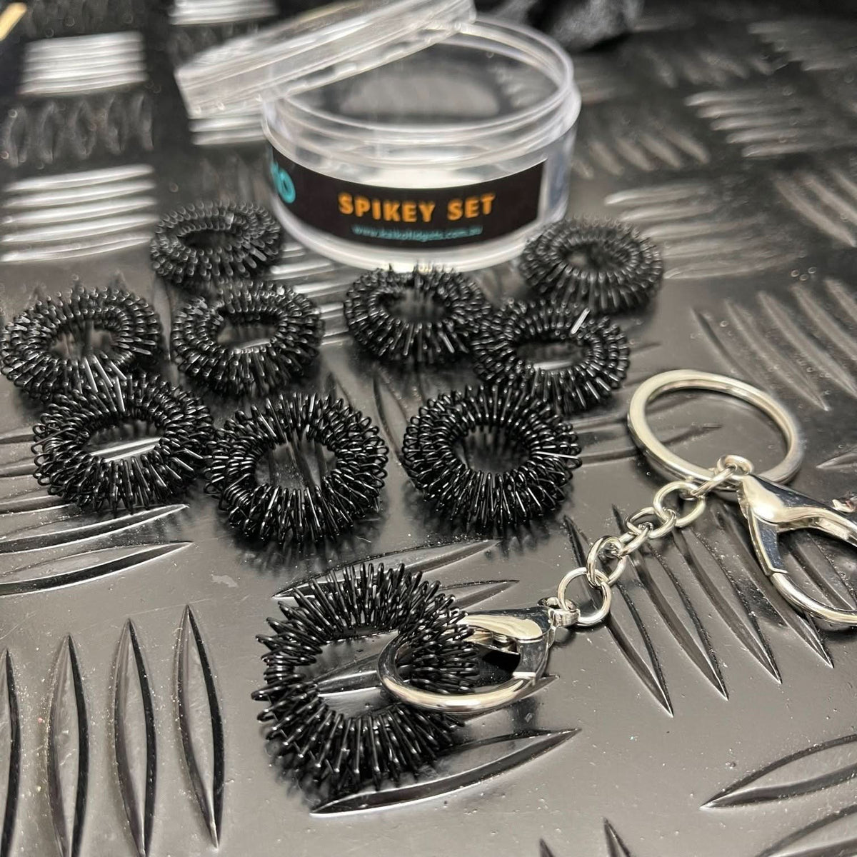 Finger Spikey Set of 10 - includes Fidget Keyring