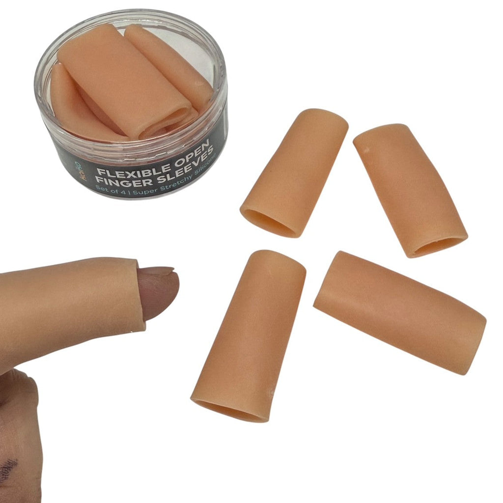 Flexible Open Finger Sleeves : Set of 5 Finger Protectors & Picking Support