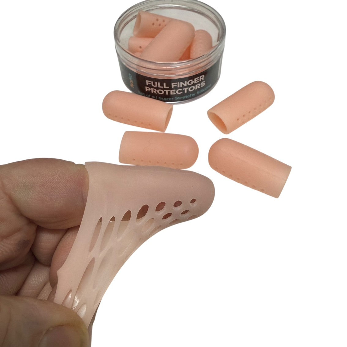 Full Finger Protectors : Set of 5  Super Stretchy Finger Protectors & Picking Support