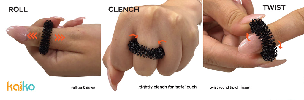 Set of 5 Finger Spikeys by Kaiko - Fidgets for Focus, Safe Ouch and Regulation