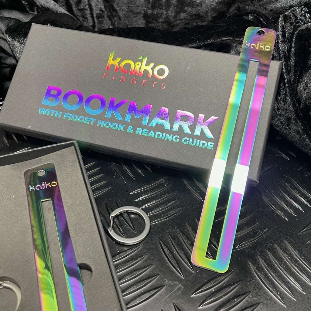 Metal Bookmark with Fidget Hook & Reading Guide   - Fidgets not included