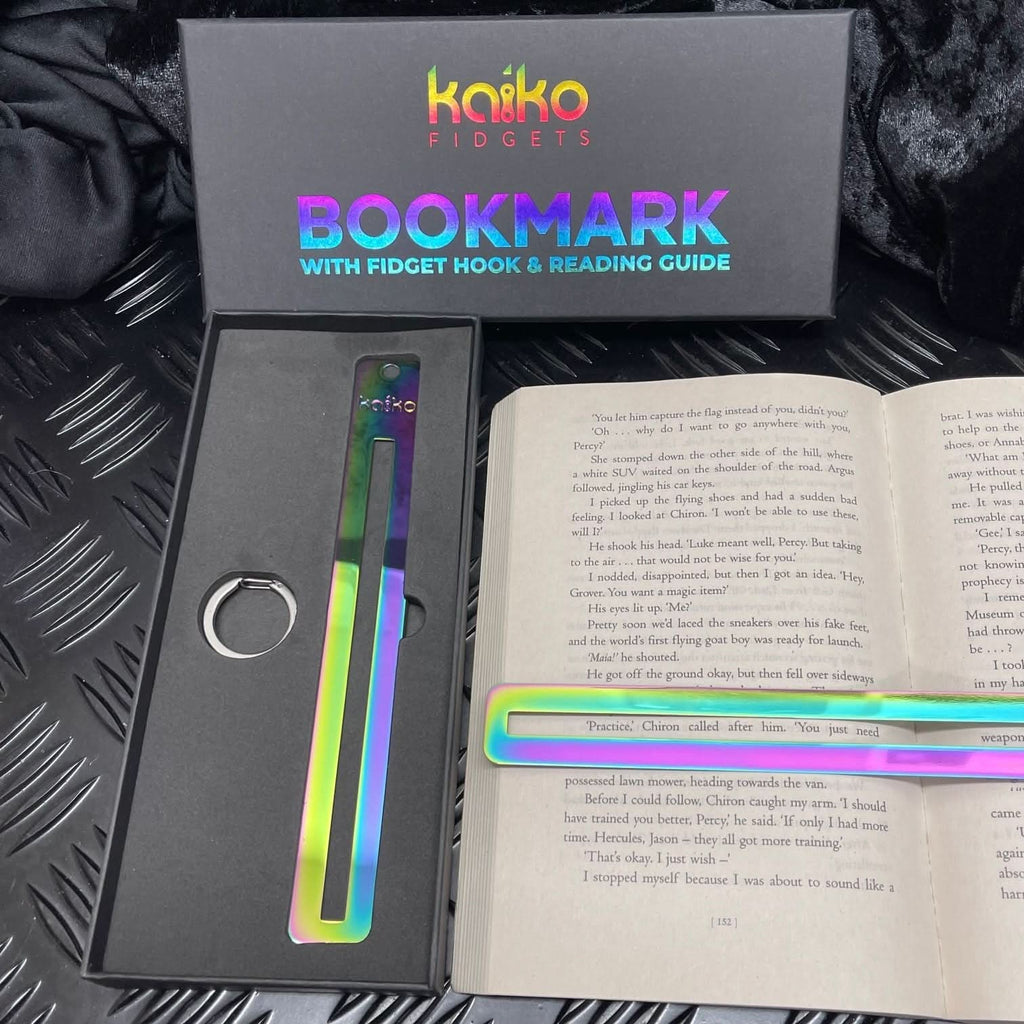 Metal Bookmark with Fidget Hook & Reading Guide   - Fidgets not included