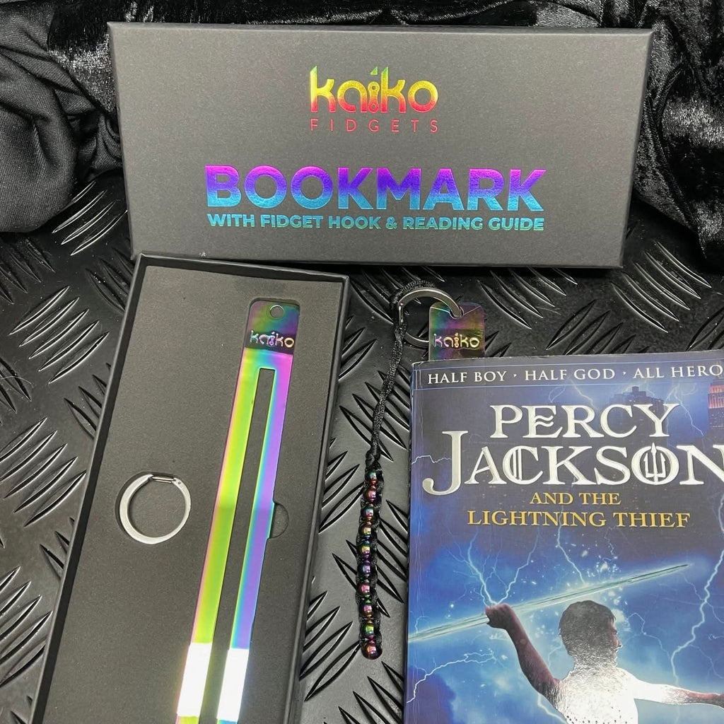 Metal Bookmark with Fidget Hook & Reading Guide   - Fidgets not included