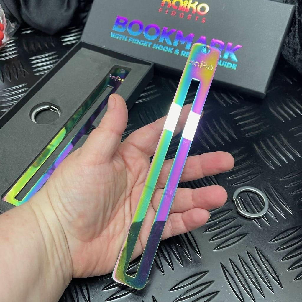 Metal Bookmark with Fidget Hook & Reading Guide   - Fidgets not included