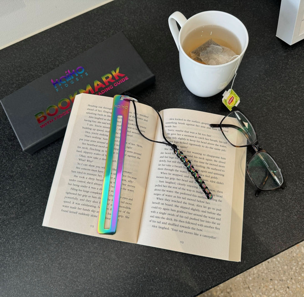 Metal Bookmark with Fidget Hook & Reading Guide   - Fidgets not included