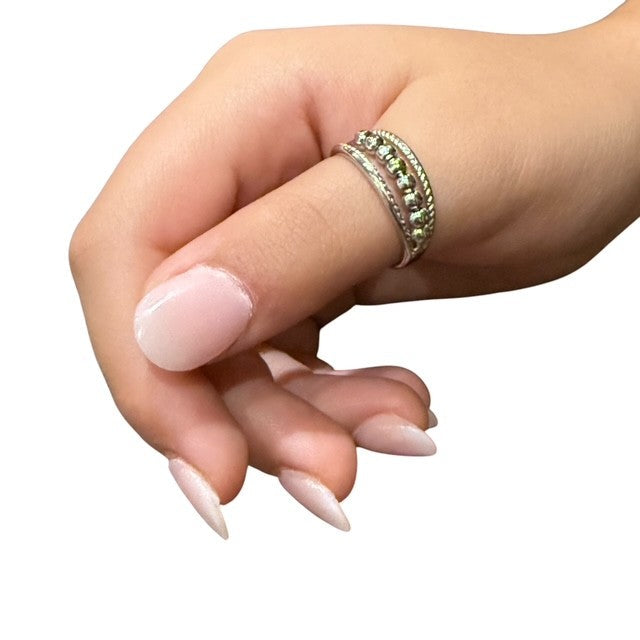 Nyra Fidget Ring -  Adjustable Sterling Silver Rolling Beads  for Anxiety