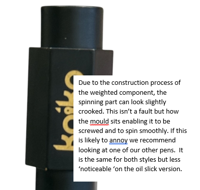BLACK Weighted Spinner Pen with 4 refills