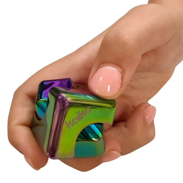 Oil Slick Square Spinning Cube