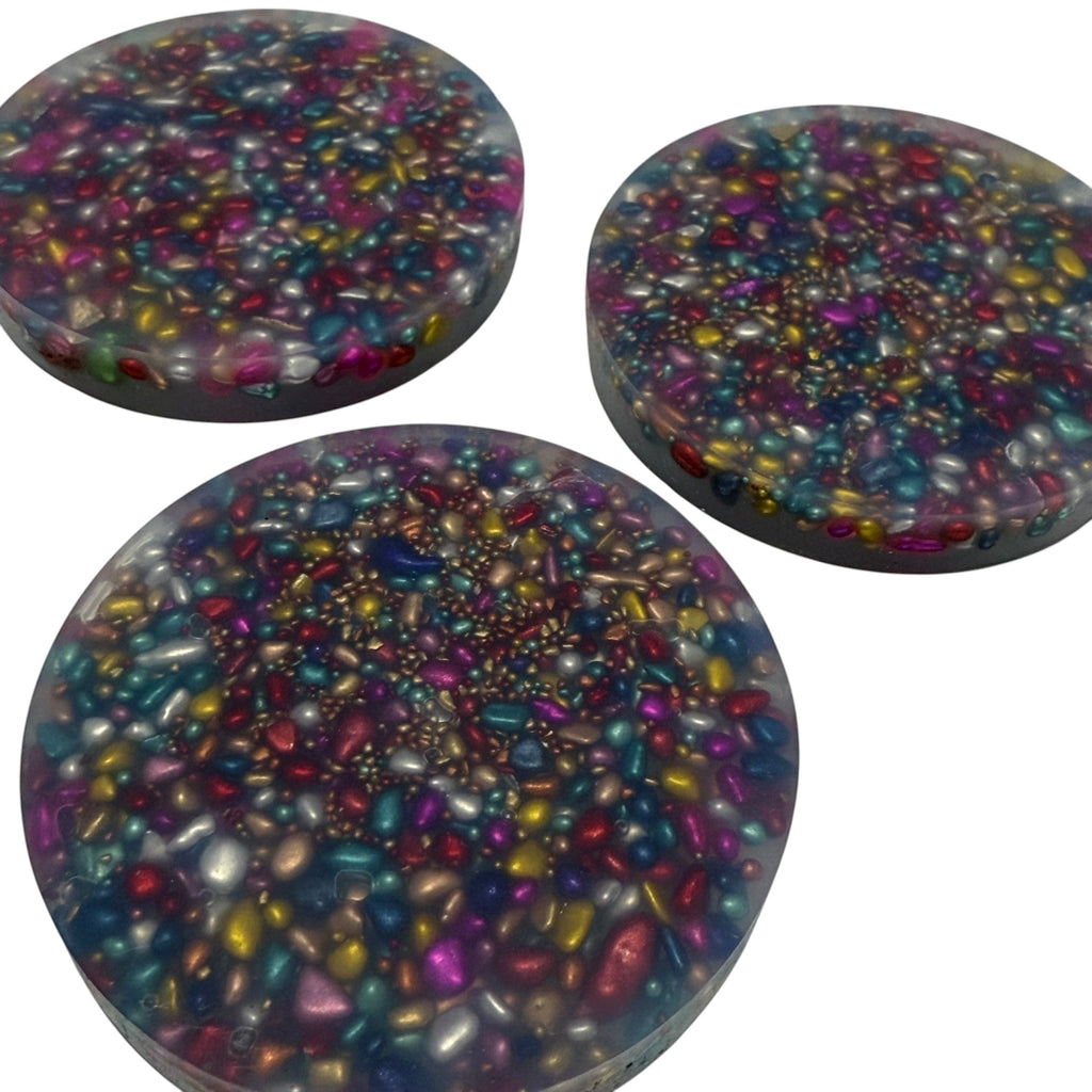 Pebble Pick 'Em Stack - pack of 3 natural painted stone discs - Picking & Popping Support