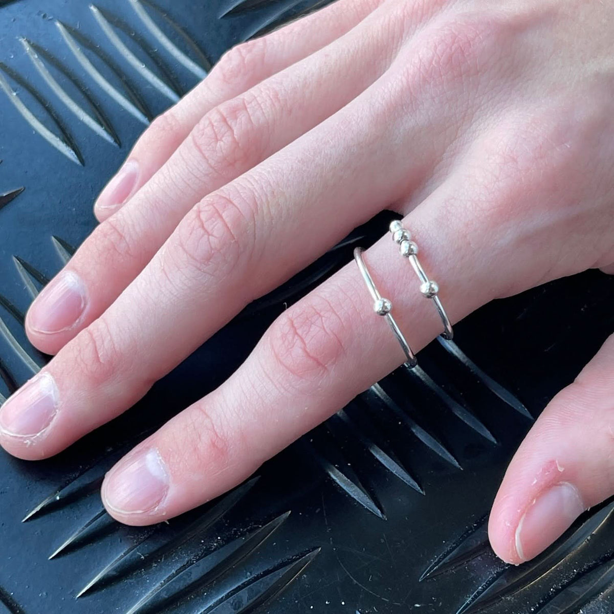 Riven Fidget Ring - Silver Wrap Around Adjustable Sterling Silver Ring