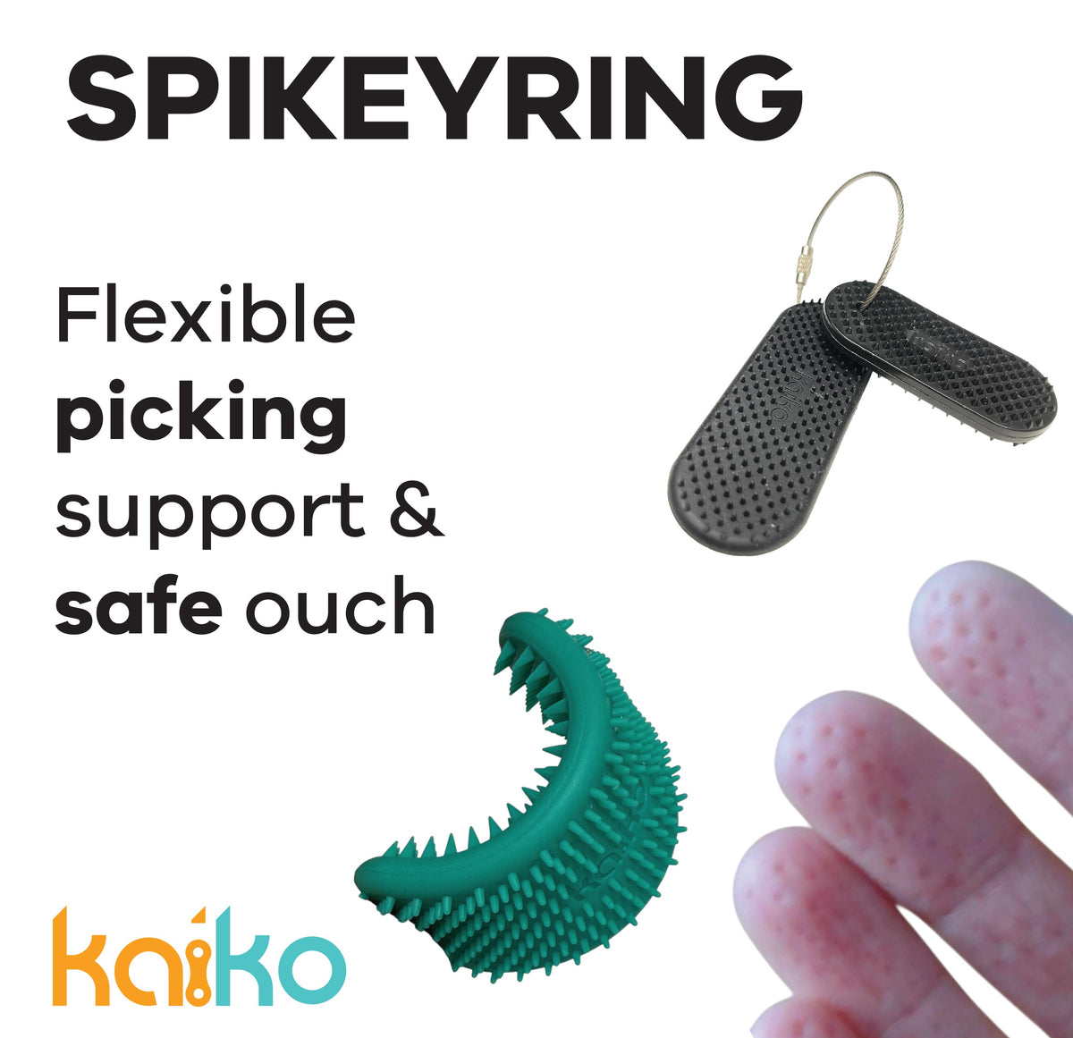 Spikeyring with Dual Pads by Kaiko -  Ouch without Harm & Picking Support