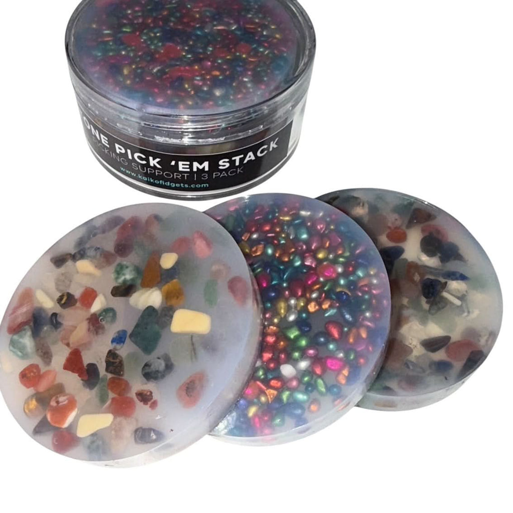 Stone Pick 'Em Stack - pack of 3 natural stone discs