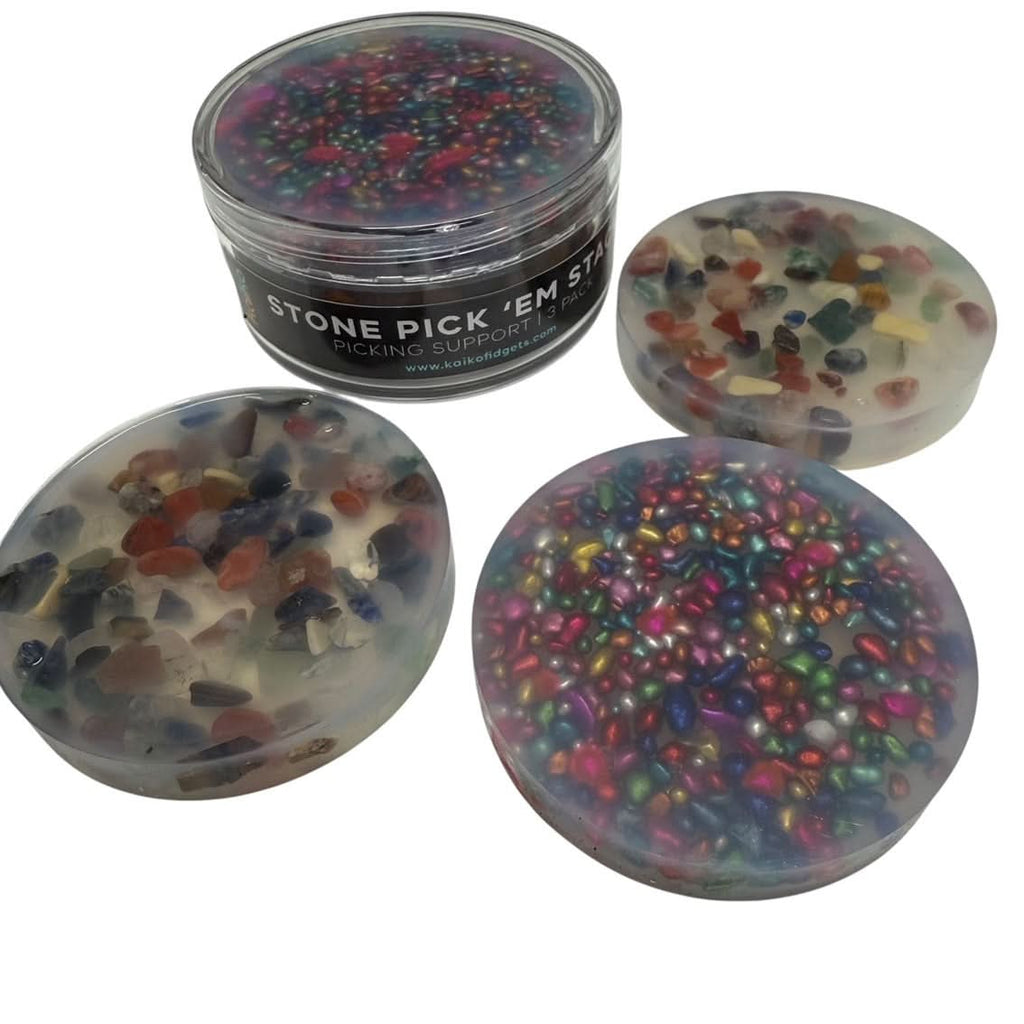 Stone Pick 'Em Stack - pack of 3 natural stone discs