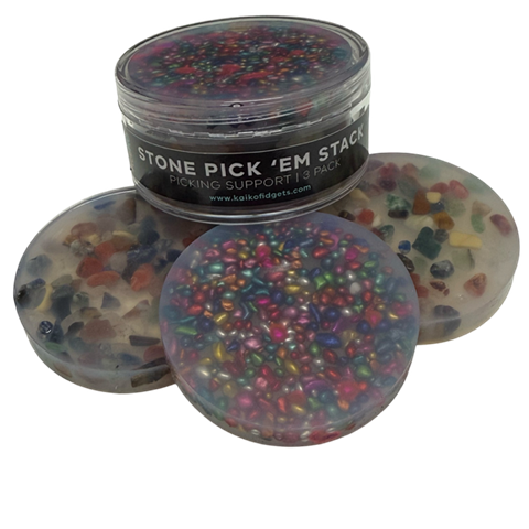 Stone Pick 'Em Stack - pack of 3 natural stone discs