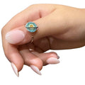 Kaleo Fidget Ring - Round Colourful Spinning Adjustable Sterling Silver Ring for Anxiety