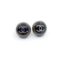 Chanel Circle Resin 18K Gold Earrings