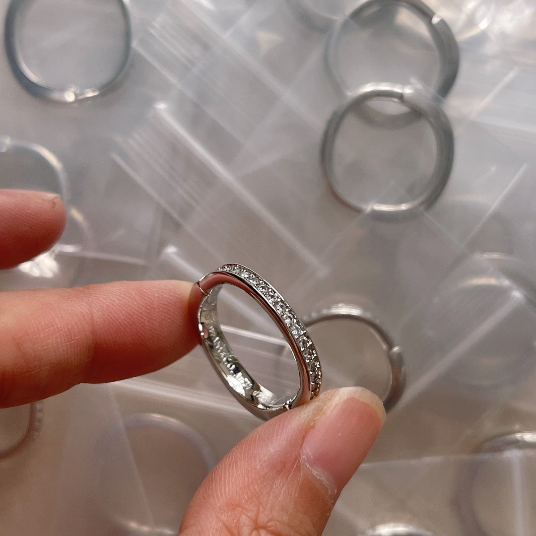 Tiffany Lock Diamonds 18K White Gold Ring