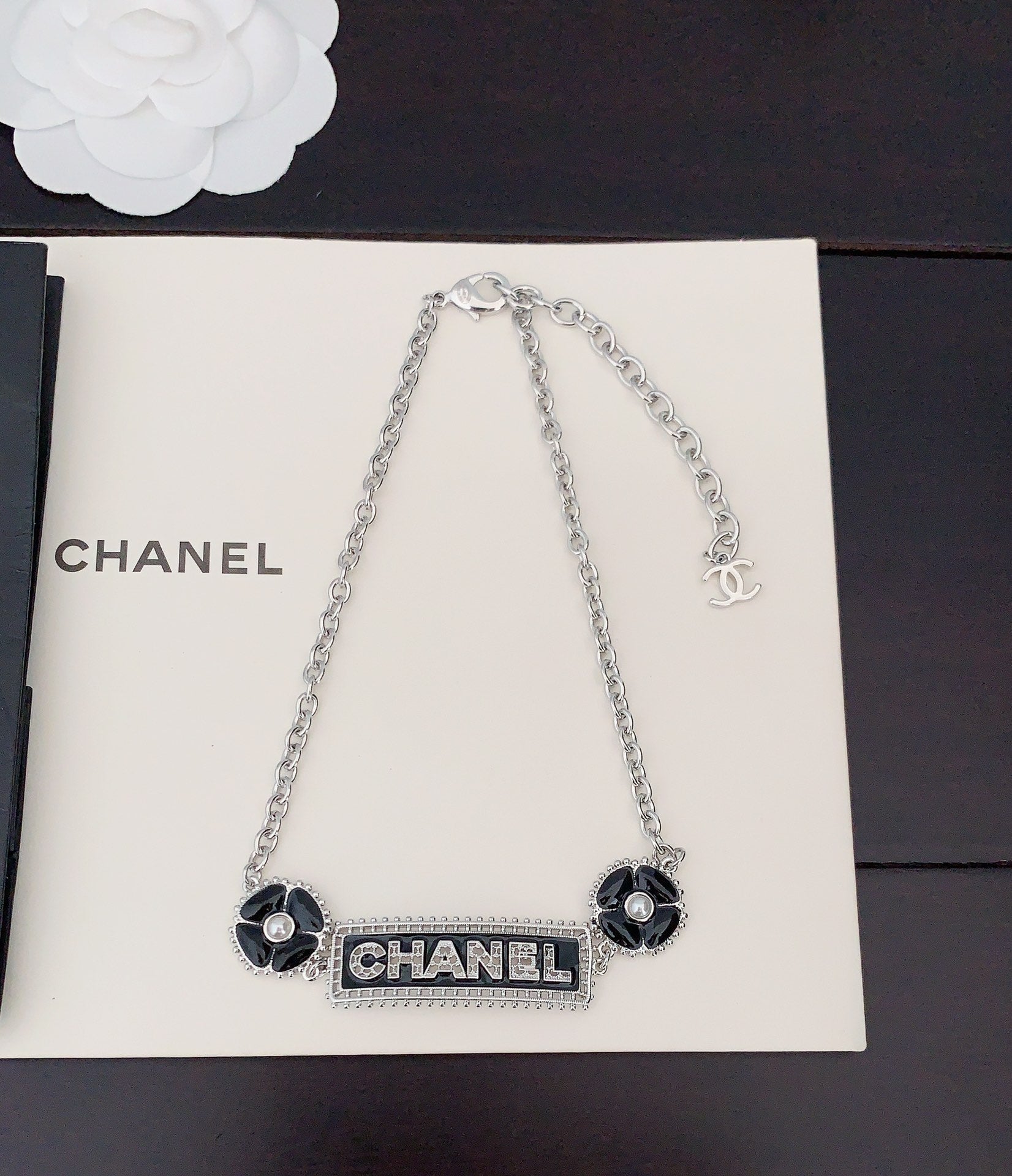 Chanel Resin Diamonds 18K Gold Necklace