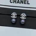 Chanel Pearl Drop Gold 18K Gold Earrings