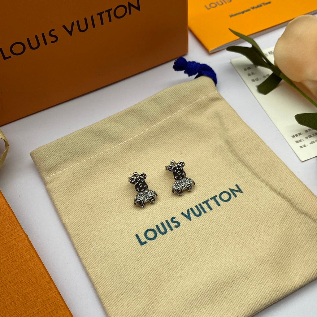 Louis Vuitton Bear 18K Gold Earrings