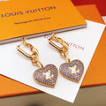 Louis Vuitton Heart Diamond 18K Gold Earrings