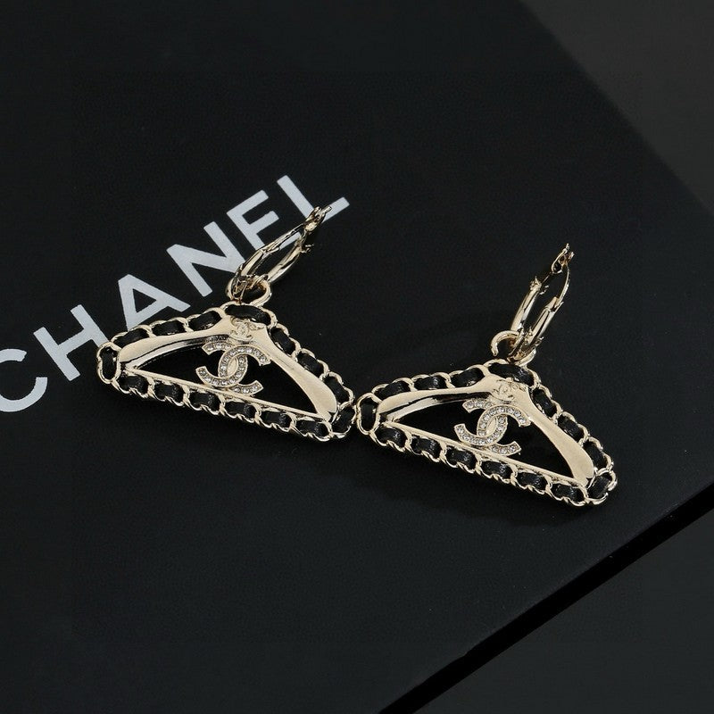Chanel Coat Hanger 18K Gold Earrings