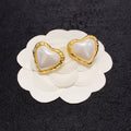 Chanel Heart Pearl 18K Gold Earrings