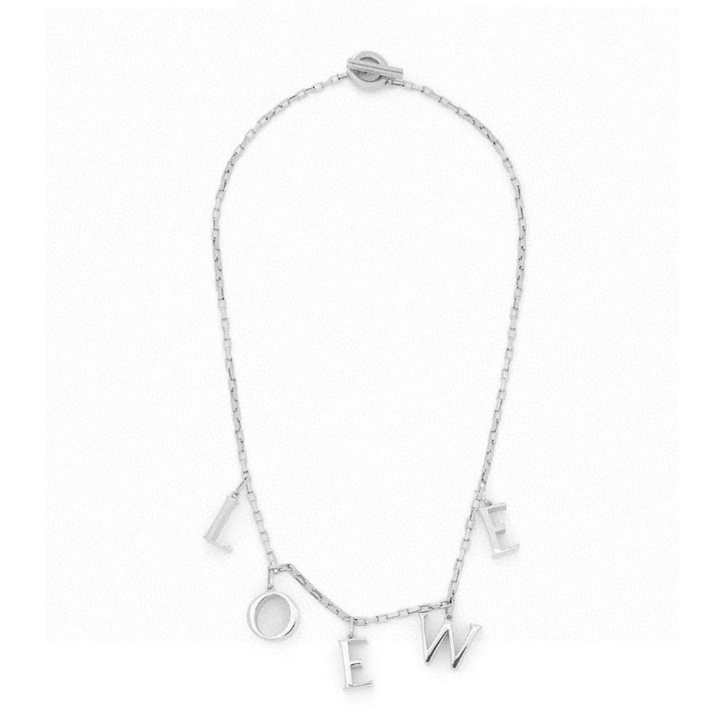 LOEWE Anagram Letter 18K Gold Necklace