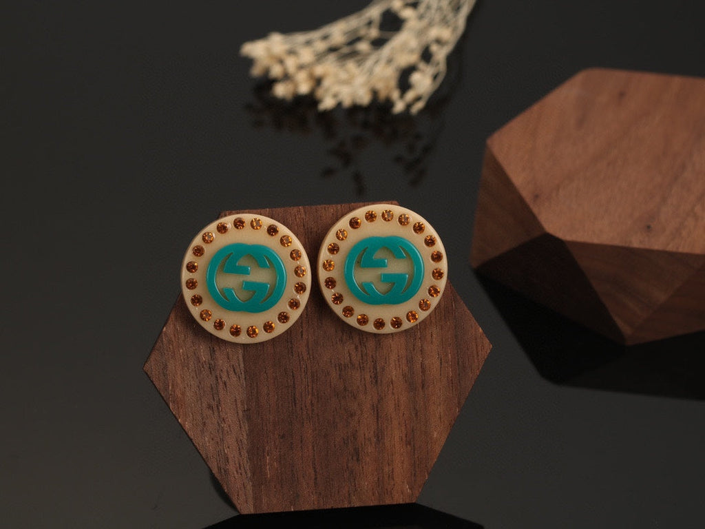 Gucci Double Resin 18K Gold Earrings
