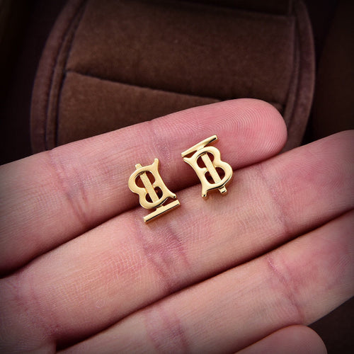 Balenciaga Logo 18K Gold Earrings