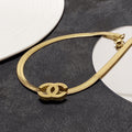 Chanel Gold Chain Choker 18K Gold Necklace