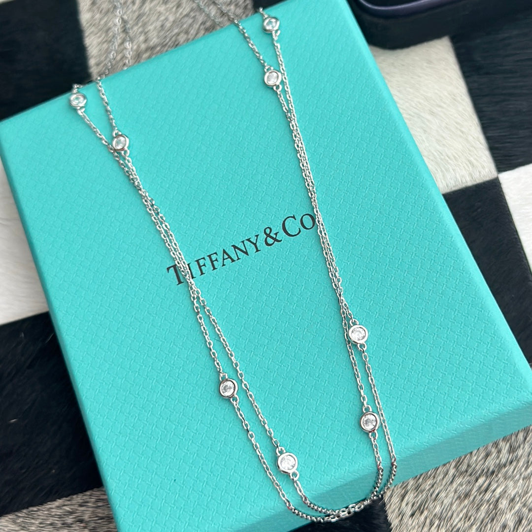 Tiffany Elsa Peretti Diamonds By The Yard 18K Gold Necklace