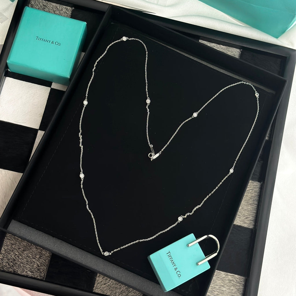 Tiffany Elsa Peretti Diamonds By The Yard 18K Gold Necklace