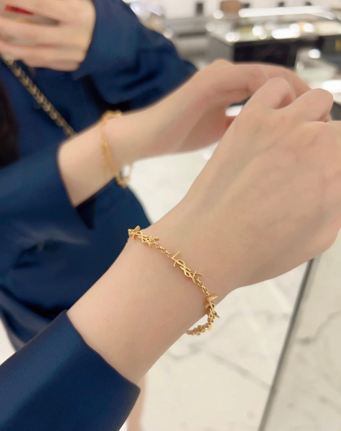 YSL Mini Cassan 18K Gold Bracelet