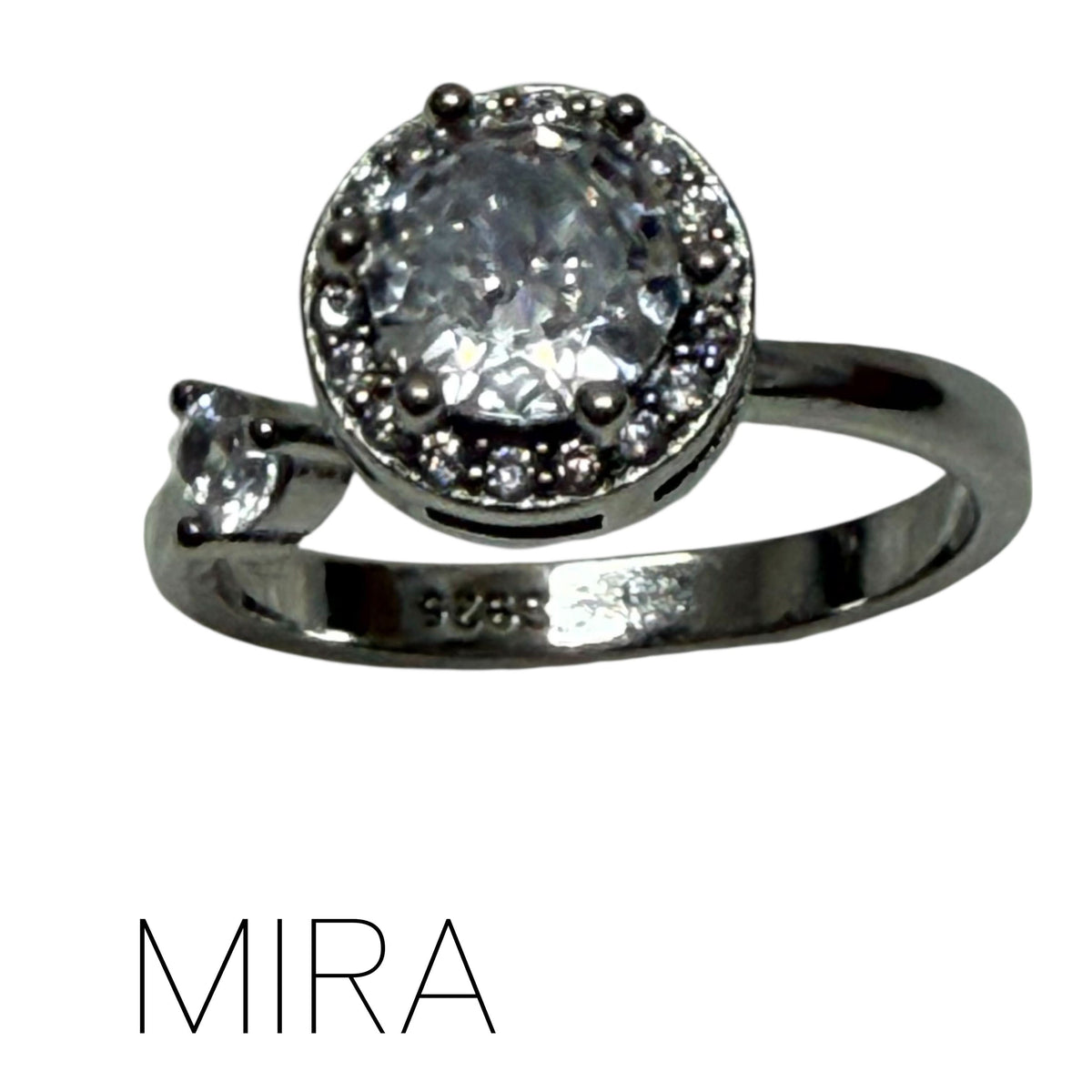 Mira Fidget Ring -  Adjustable Sterling Silver Spinning Diamante for Anxiety and Sensory Support