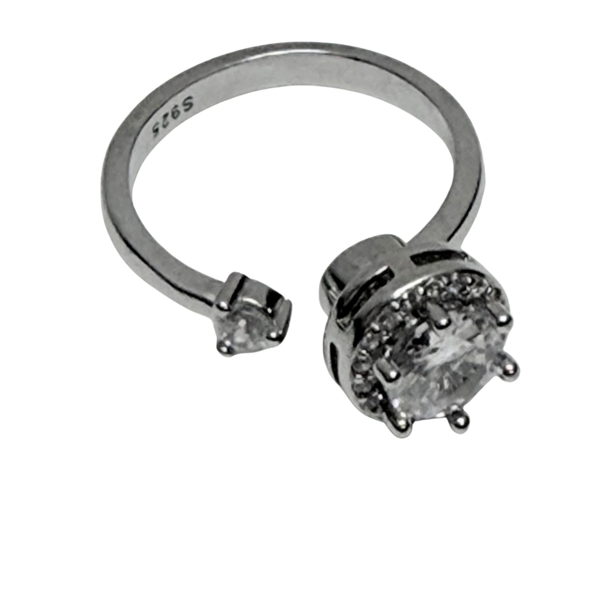 Mira Fidget Ring -  Adjustable Sterling Silver Spinning Diamante for Anxiety and Sensory Support